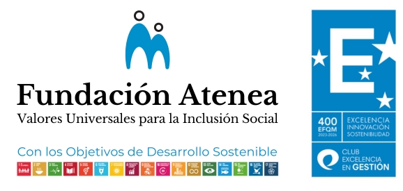 Logotipo de fundación atenea y el de calidad